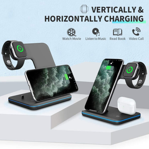 Compatible 3 In 1 Wireless Charger Stand